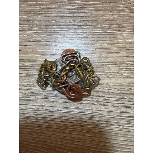 Artisan Made Various Heavy Metals Swirl Explosion Brooch - Picture 1 of 3